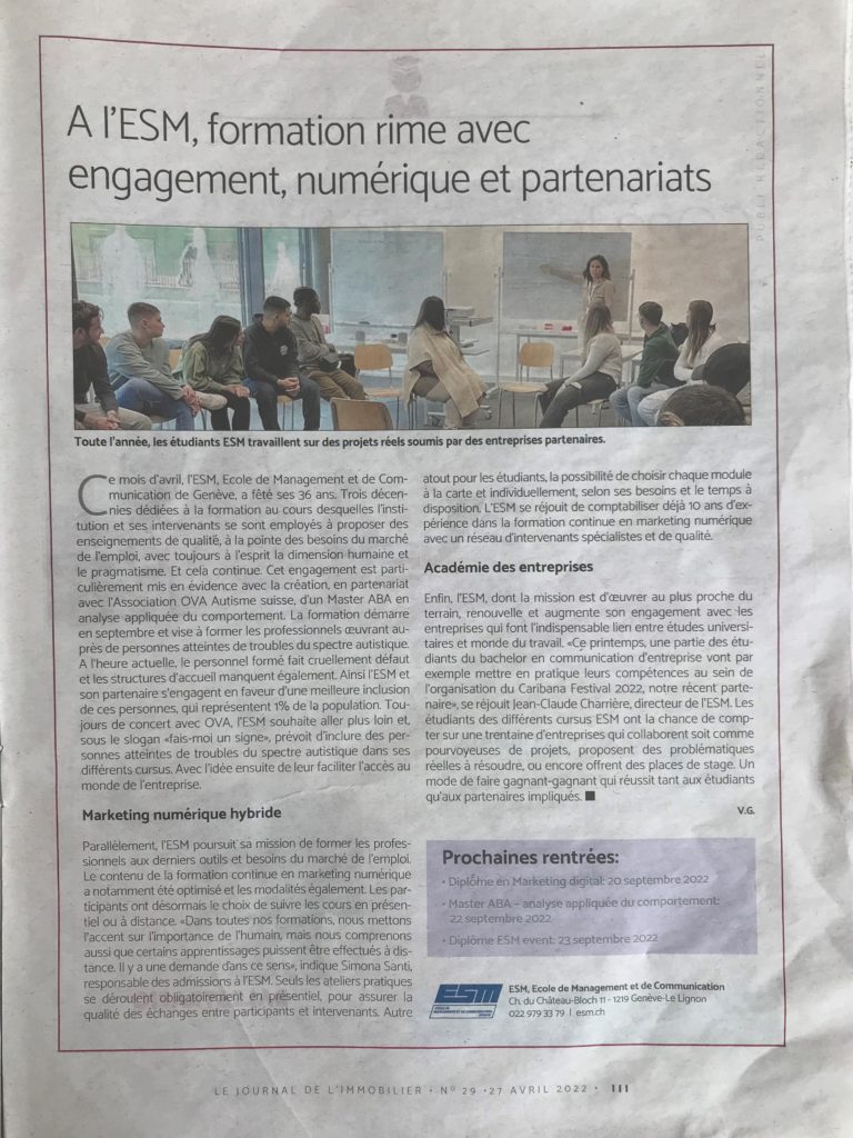 ESM - Le Temps Immobilier - A l'ESM formation rime avec engagement numerique et partenariats 27042022