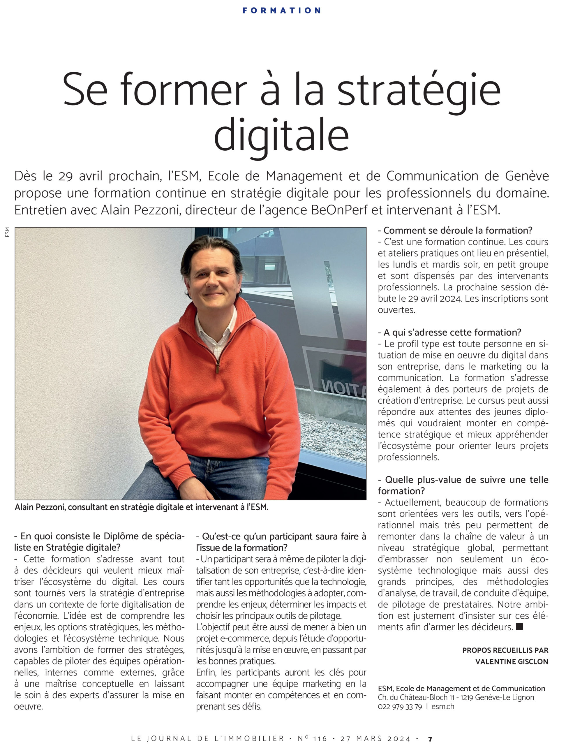 ESM - Le Temps Immobilier - Se former à la stratégie digitale