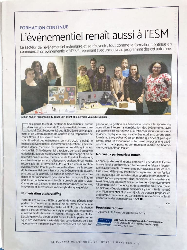 ESM - Le Temps Immobilier - L'événementiel renaît aussi à l'ESM